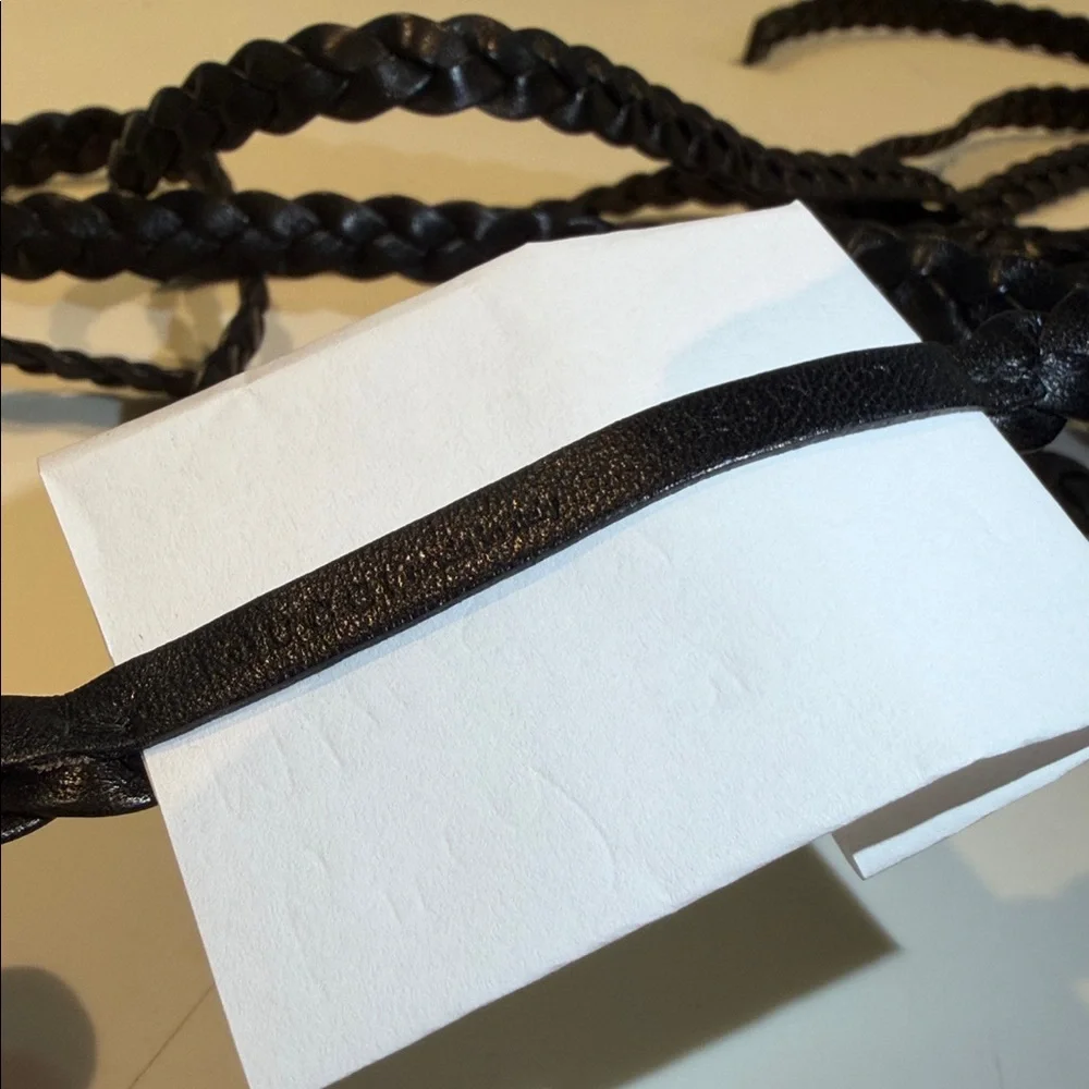 Authentic Gucci Leather Braided Narrow Belt - Picture 3 of 4